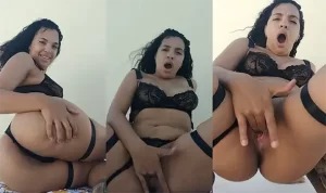 Dominicana pajera bien caliente encaje negro