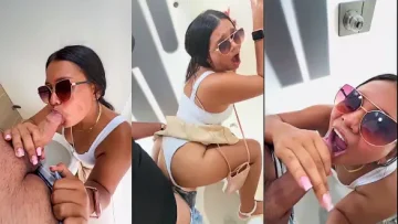Colombiana Follando En El Baño Publico Y Se Toma Su Leche