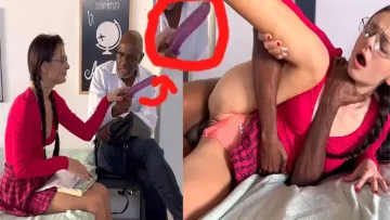 My teacher punishes me with his huge BBC for wearing a dildo