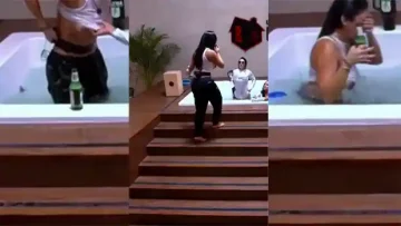 Se le sale una teta a Daniela Barraco en la Casa de Alofoke