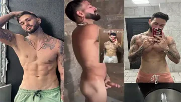 Asaf Torres Bañándose de la Casa de los Famoso Colombia