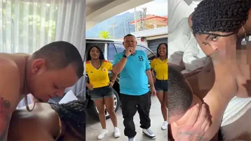 Las gemelas estrada y Urías haciendo trio