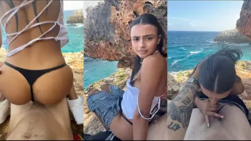 Sexo en la playa con delgada gritona